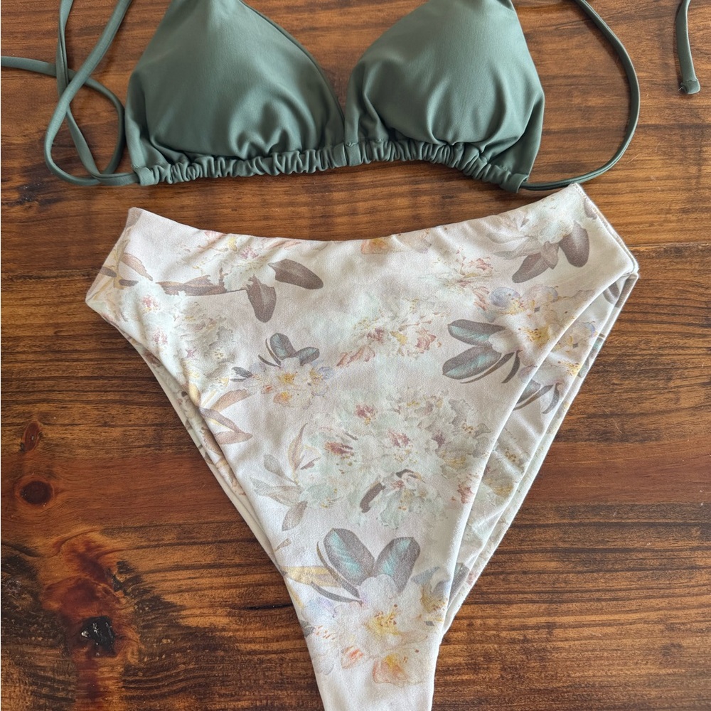 Montce Floral Bikini Bottom and SHEIN Top